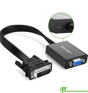 Bộ chuyển đổi DVI-D sang VGA active từ máy tính nối ra máy chiếu/màn hình Ugreen (40259)