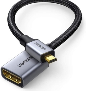 Cáp dữ liệu VIDEO micro HDMI male sang HDMI female dài 25cm Ugreen (10553)