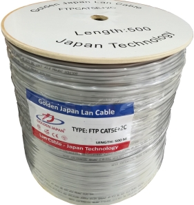 Dây cáp mạng máy tính FTP Cat 5e +2C hiệu Golden Japan 305m/c  