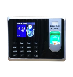 MÁY CHẤM CÔNG VÂN TAY + THẺ CẢM ỨNG + PIN LƯU ĐIỆN 4 TIẾNG RONALD JACK RJ550A/T8A