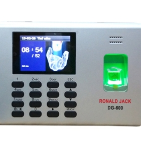 MÁY CHẤM CÔNG VÂN TAY + THẺ CẢM ỨNG +PIN LƯU ĐIỆN RONALD JACK DG600BID