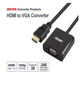 Cáp chuyển HDMI to VGA-Audio Unitek Y-6333 