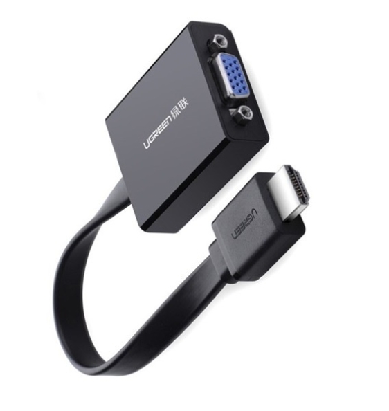 Dây chuyển đổi có chipset HDMI sang VGA+ Audio dẹt, có hỗ trợ nguồn Ugreen (40248) 