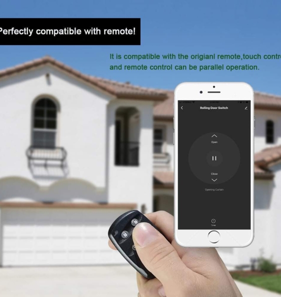 Điều khiển cửa cuốn mặt kính viền nhôm Tuya Wifi