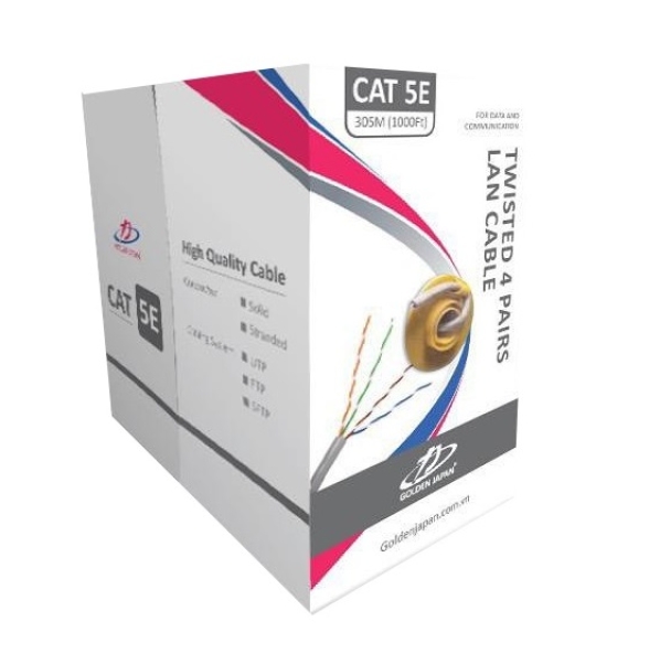 Dây cáp mạng UTP Cat5e BC (GJ6550) hiệu Golden Japan 305m/cuộn  